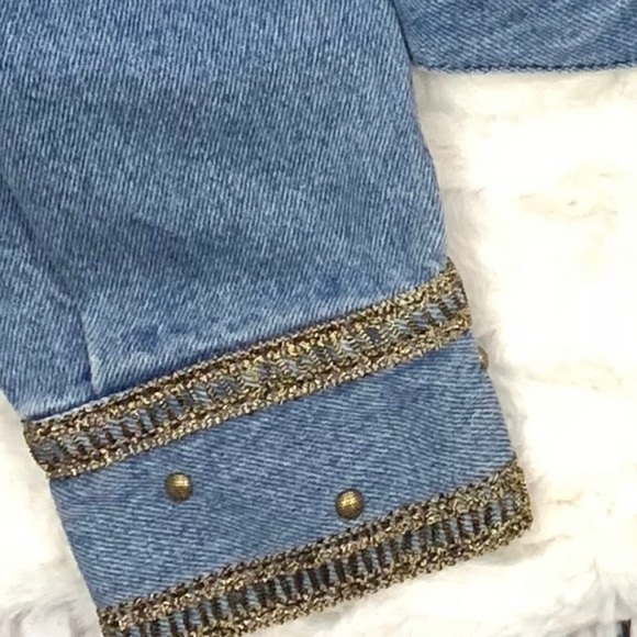 Vintage Cache Embellished Shimmer Trim Jean Jacket - Picture 6 of 6